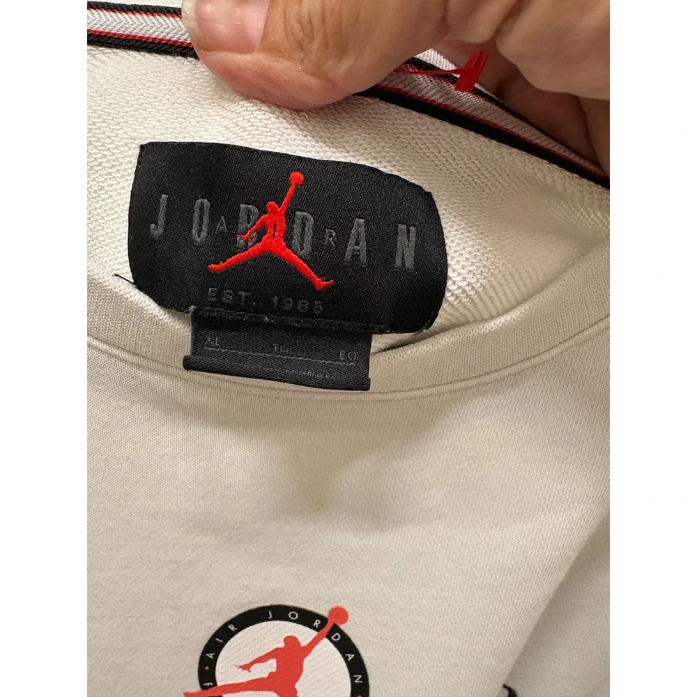 Jordan Flight Club Official Member Crewneck Sweatshirt White Mens XL Graphic